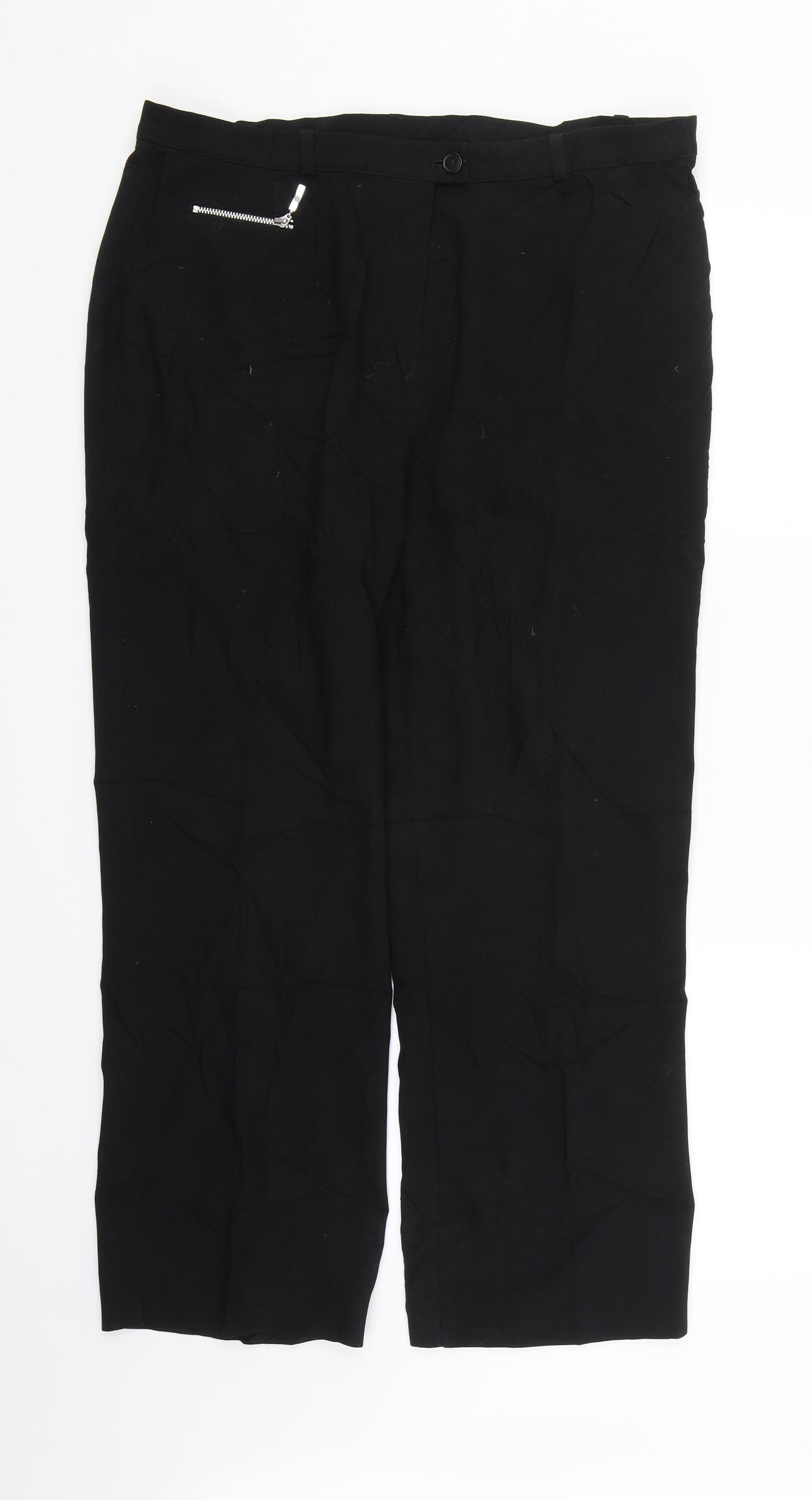 M&S Womens Black   Trousers  Size 16 L25 in