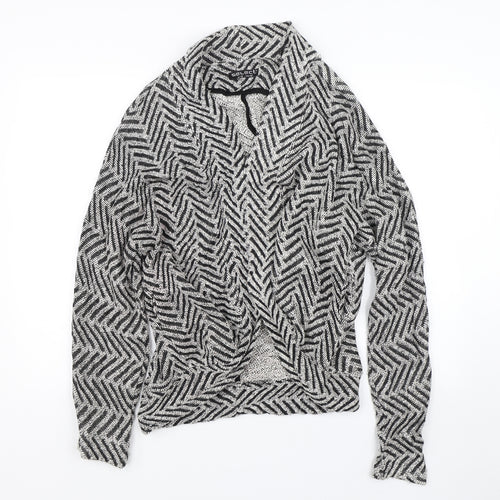 Select Womens Black Striped  Cardigan Jumper Size 12