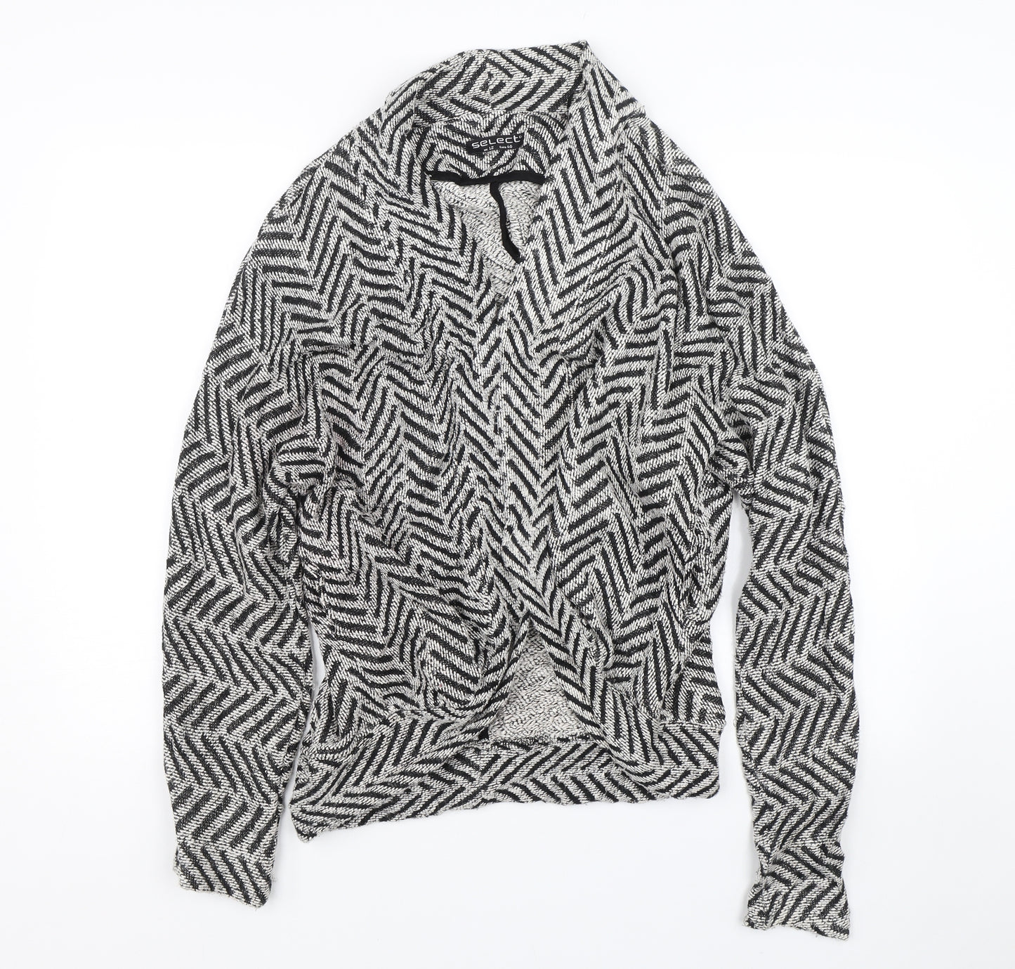 Select Womens Black Striped  Cardigan Jumper Size 12