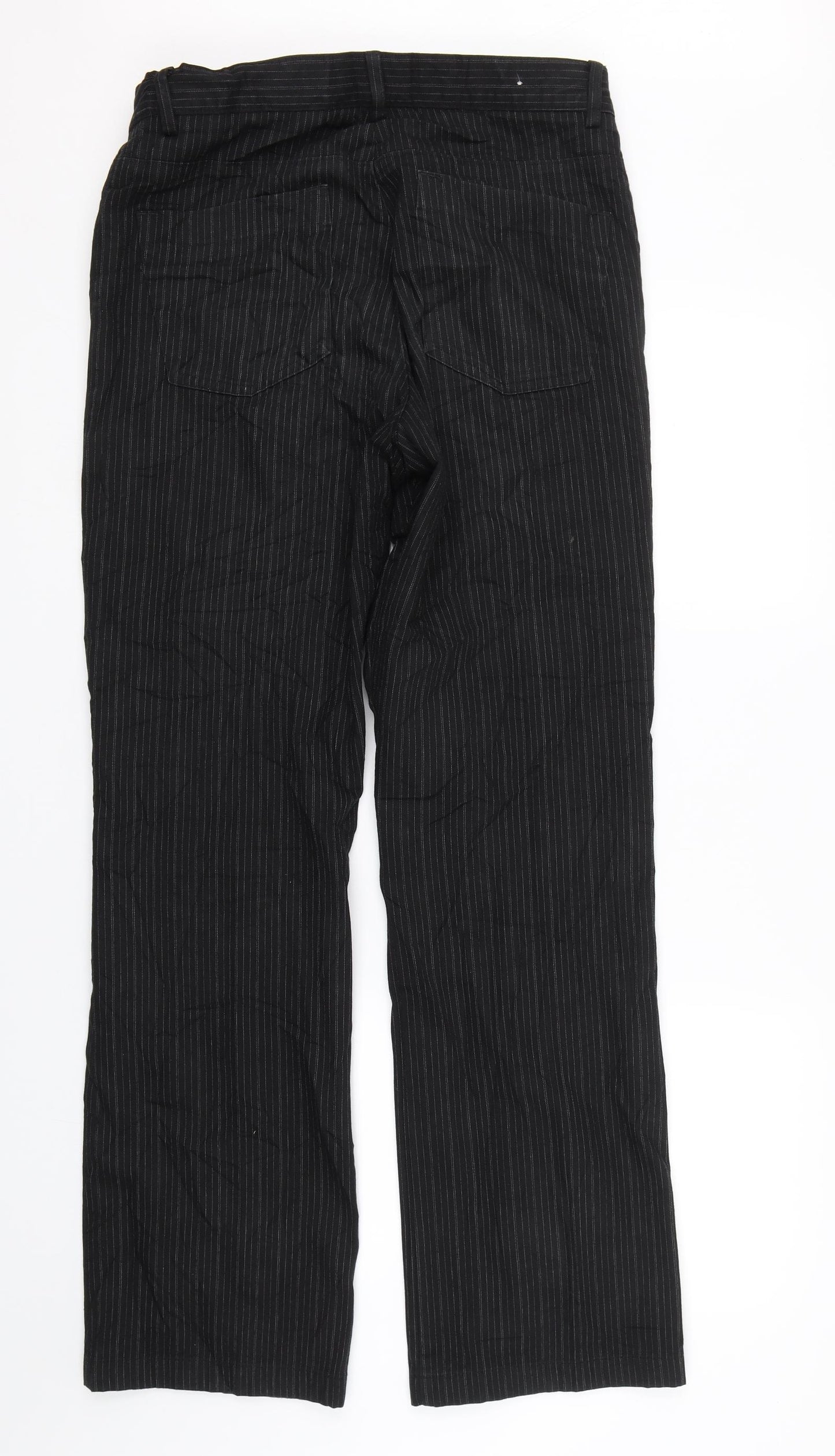 NEXT Womens Black Striped  Trousers  Size 32 L30 in