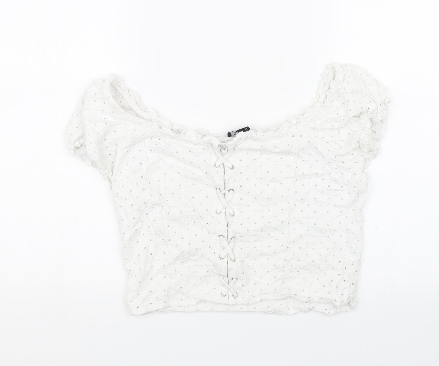 New Look Womens White   Cropped T-Shirt Size 14