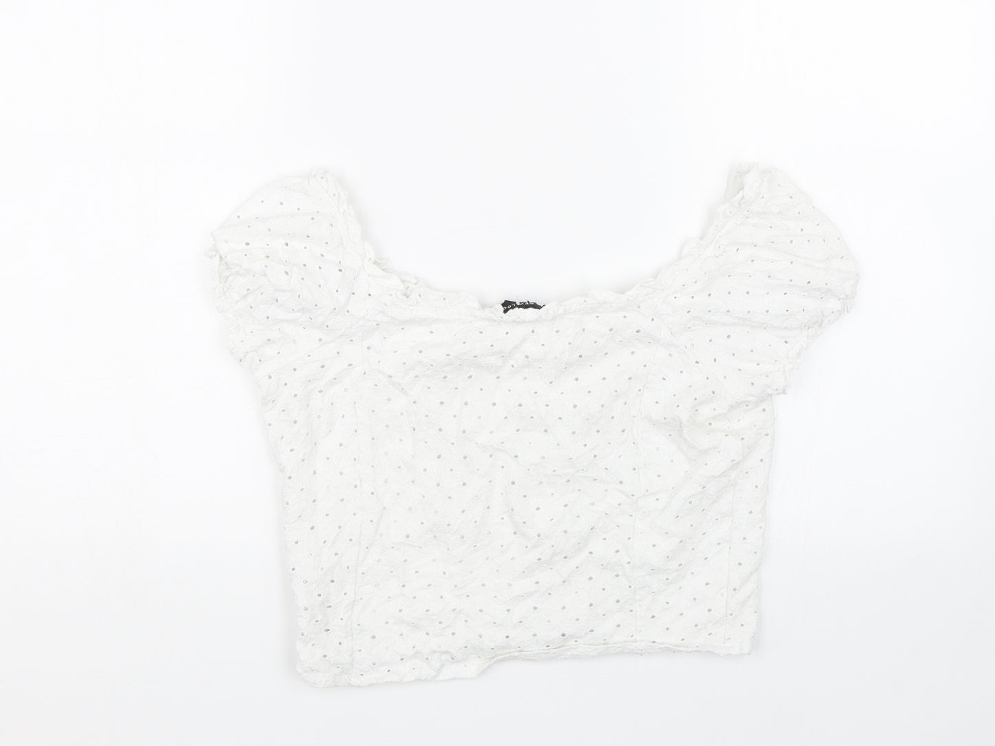 New Look Womens White   Cropped T-Shirt Size 14