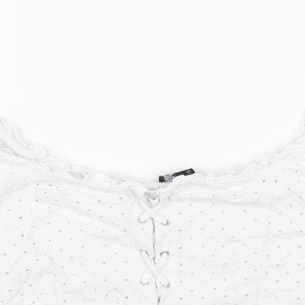 New Look Womens White   Cropped T-Shirt Size 14