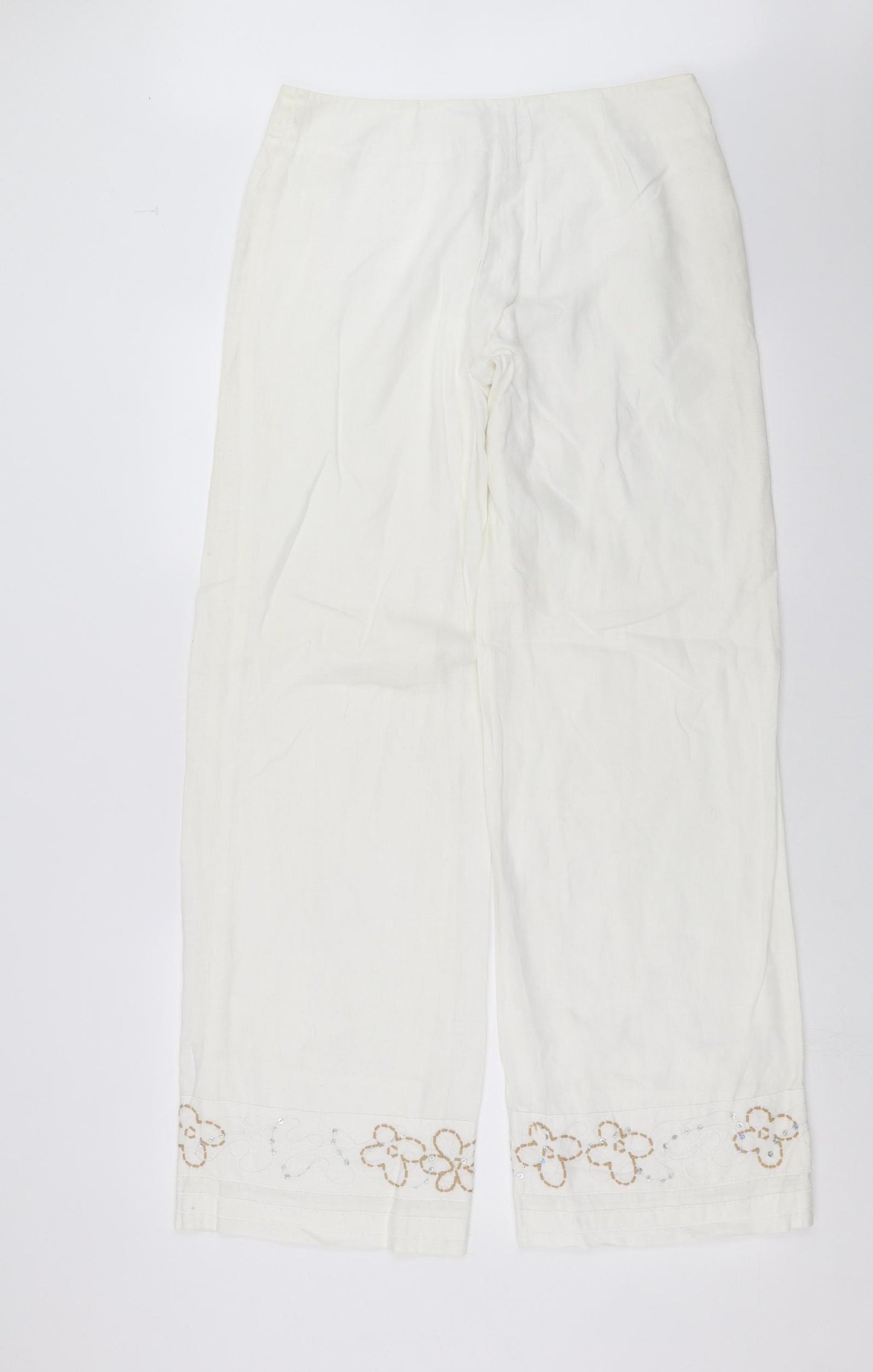Marks and Spencer Womens White   Trousers  Size 12 L33 in - em