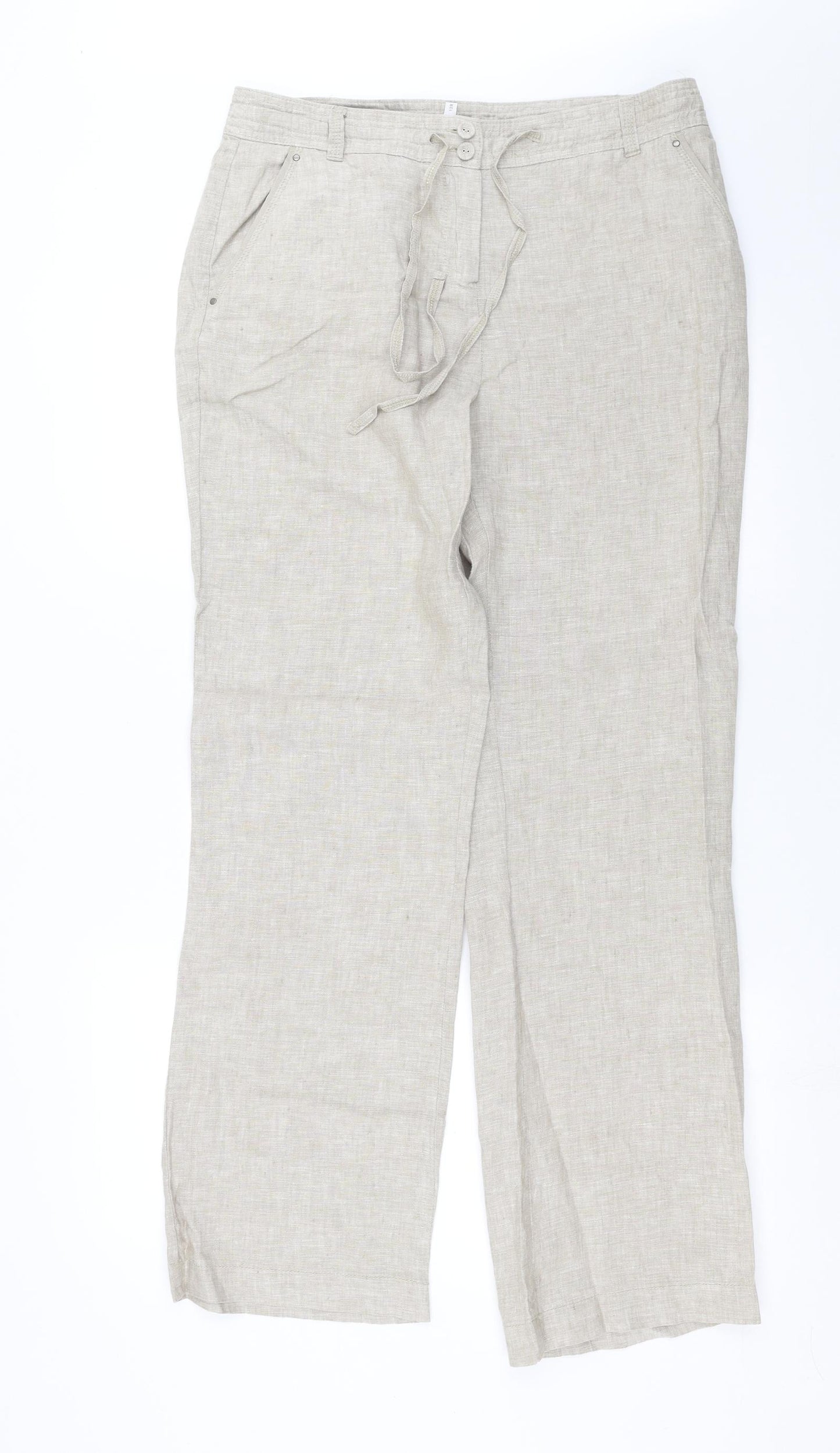 Rocha John Rocha Womens Beige   Trousers  Size 12 L31 in