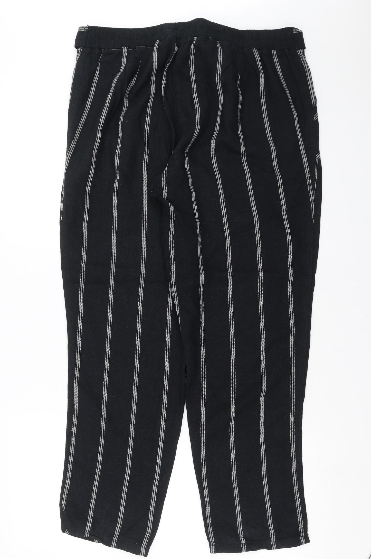 George Womens Black Striped  Trousers  Size 16 L30 in