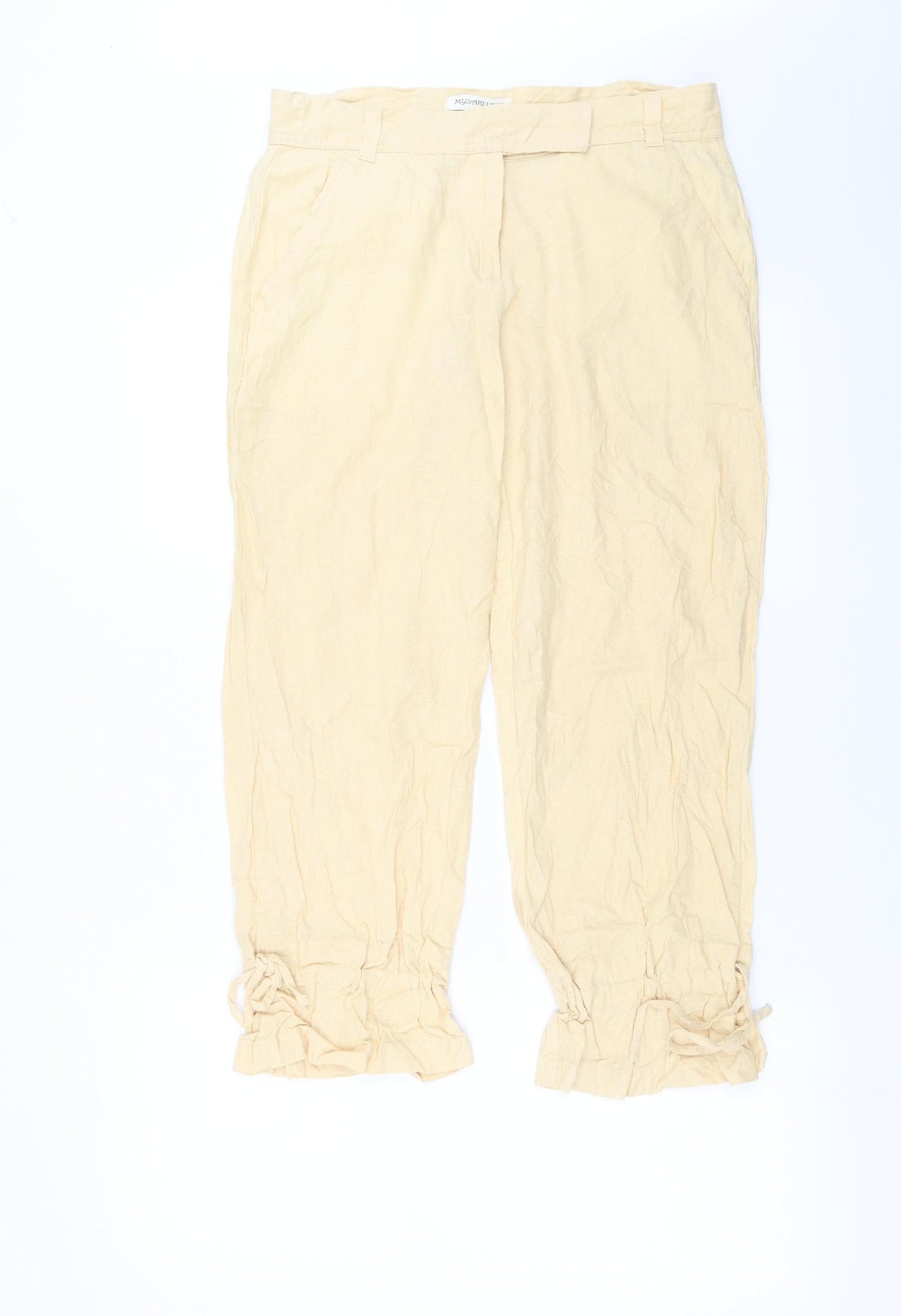Mysaki Yuki Womens Yellow   Trousers  Size 12 L24 in - cropped