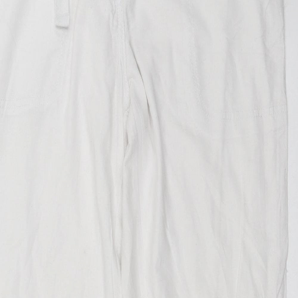 Preworn Womens White   Trousers  Size 14 L30 in