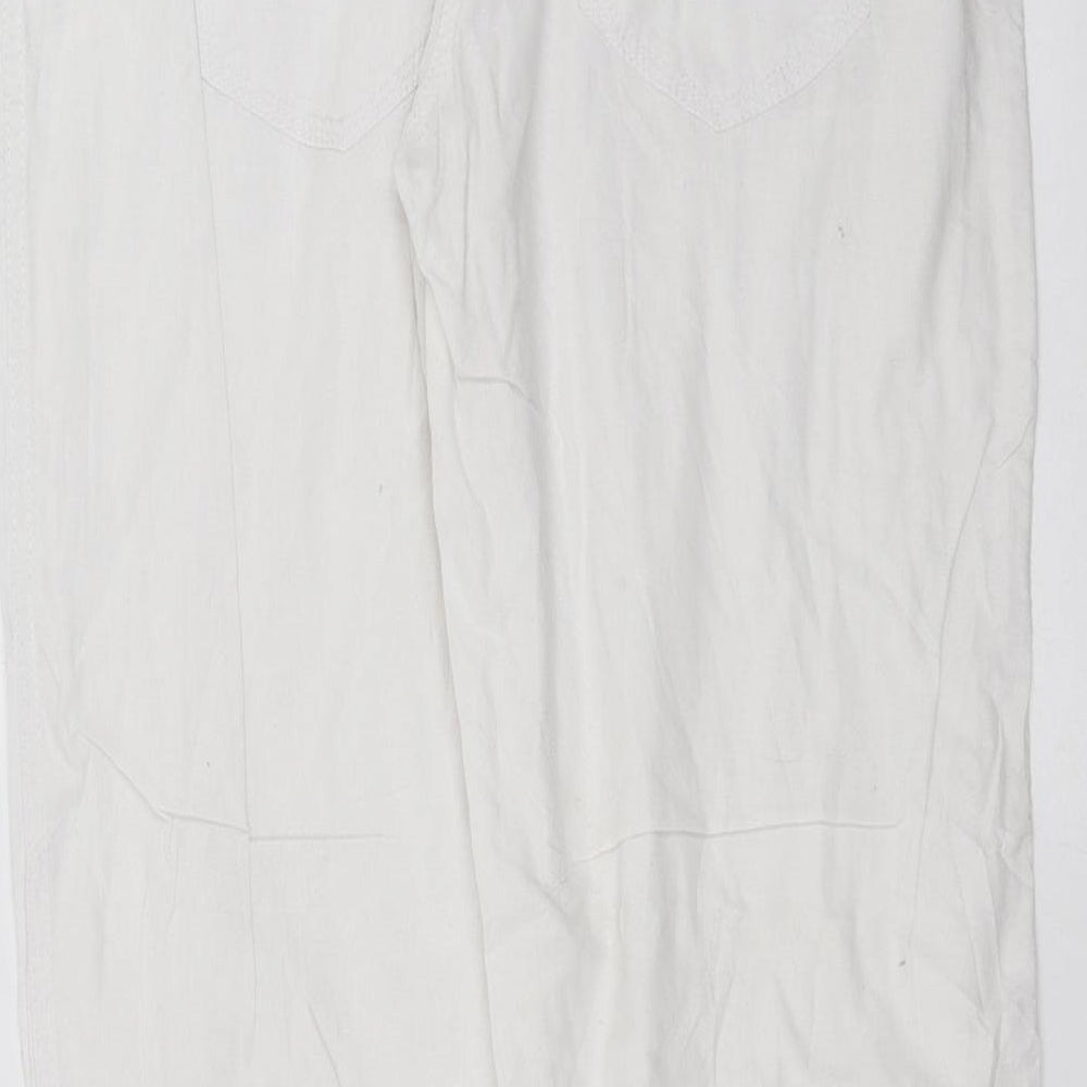 Preworn Womens White   Trousers  Size 14 L30 in