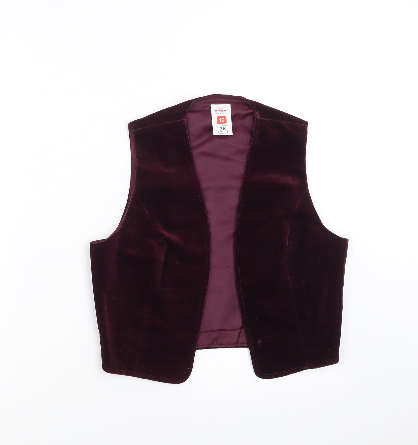 St Michael Womens Purple   Jacket Suit Waistcoat Size 10