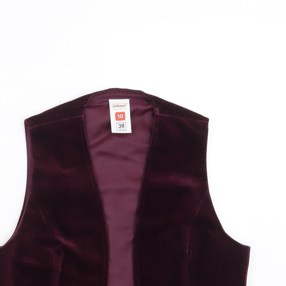 St Michael Womens Purple   Jacket Suit Waistcoat Size 10