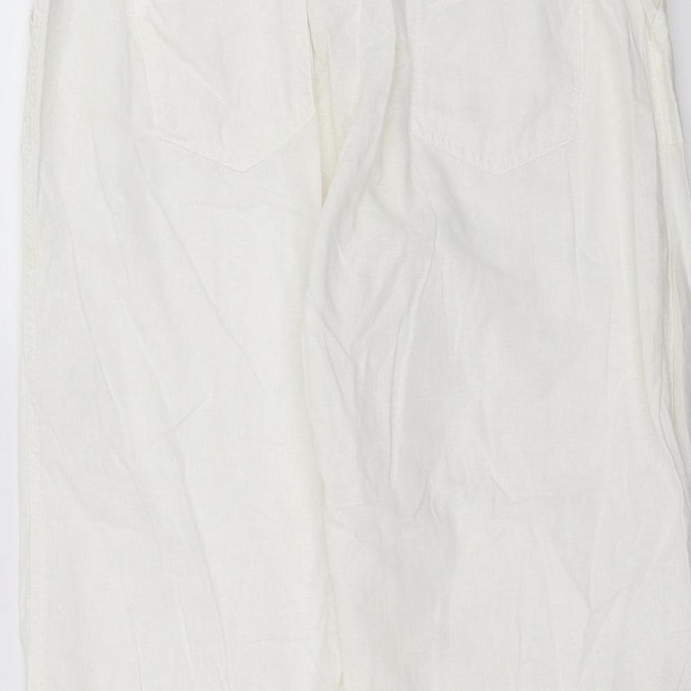 Dunnes Stores Womens White   Cropped Trousers Size 14 L22 in