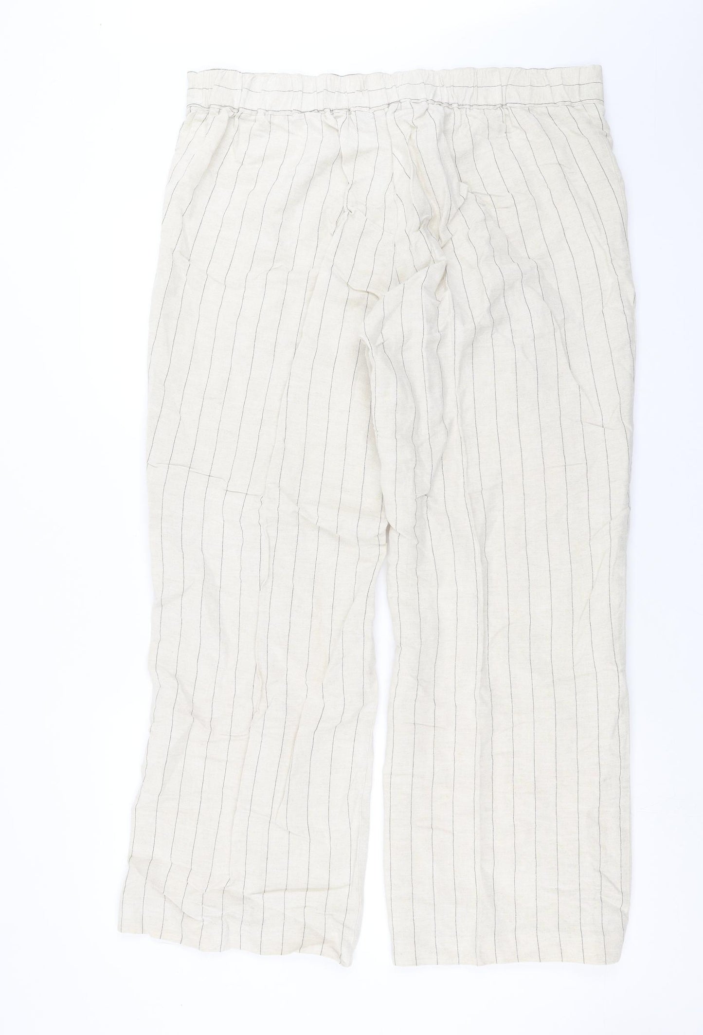 Rogers+Rogers Womens Beige Striped  Trousers  Size 20 L30 in