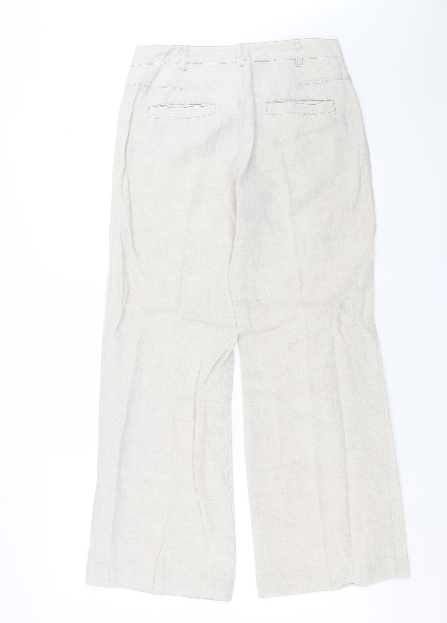 Oui Womens Beige   Trousers  Size 10 L29 in
