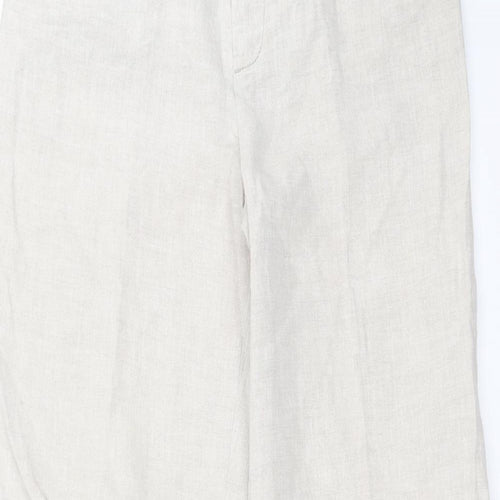 Oui Womens Beige   Trousers  Size 10 L29 in