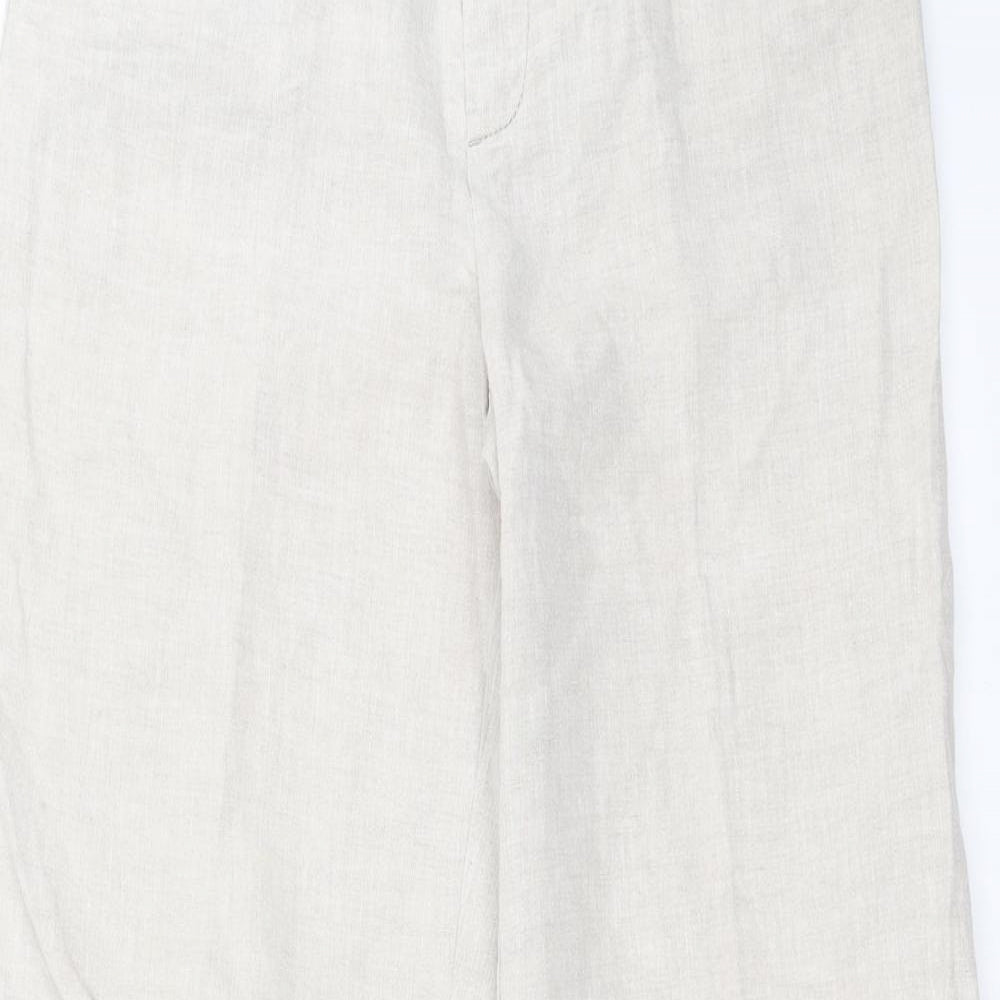 Oui Womens Beige   Trousers  Size 10 L29 in