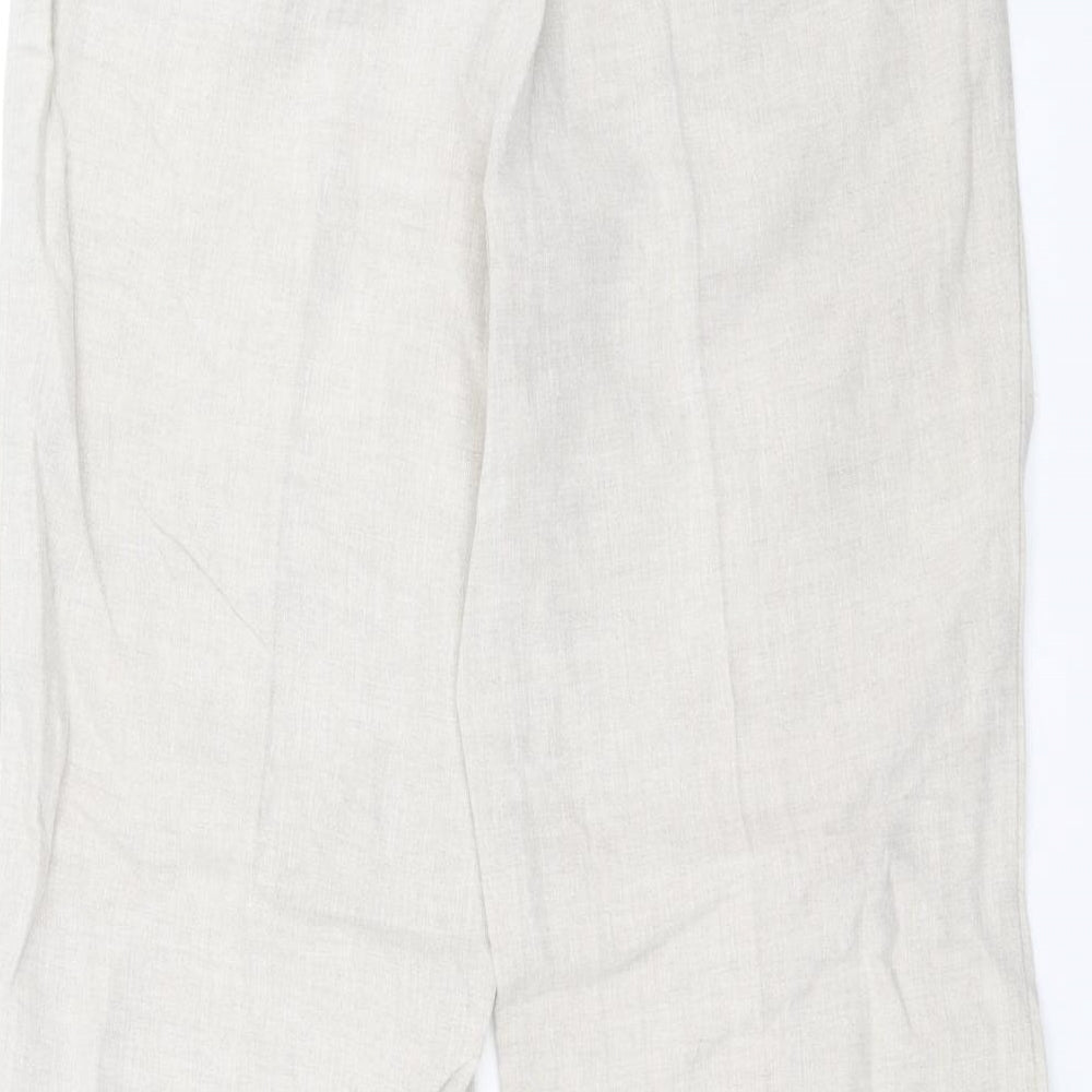 Oui Womens Beige   Trousers  Size 10 L29 in