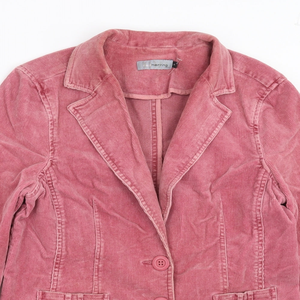Red Herring Womens Pink  Corduroy Jacket  Size 14