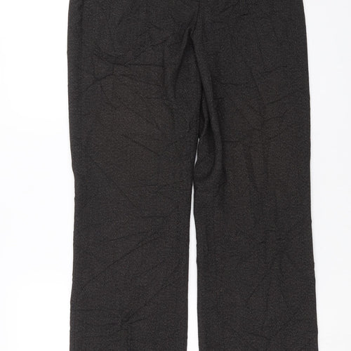 Oscar B  Womens Black Herringbone  Trousers  Size 12 L29 in