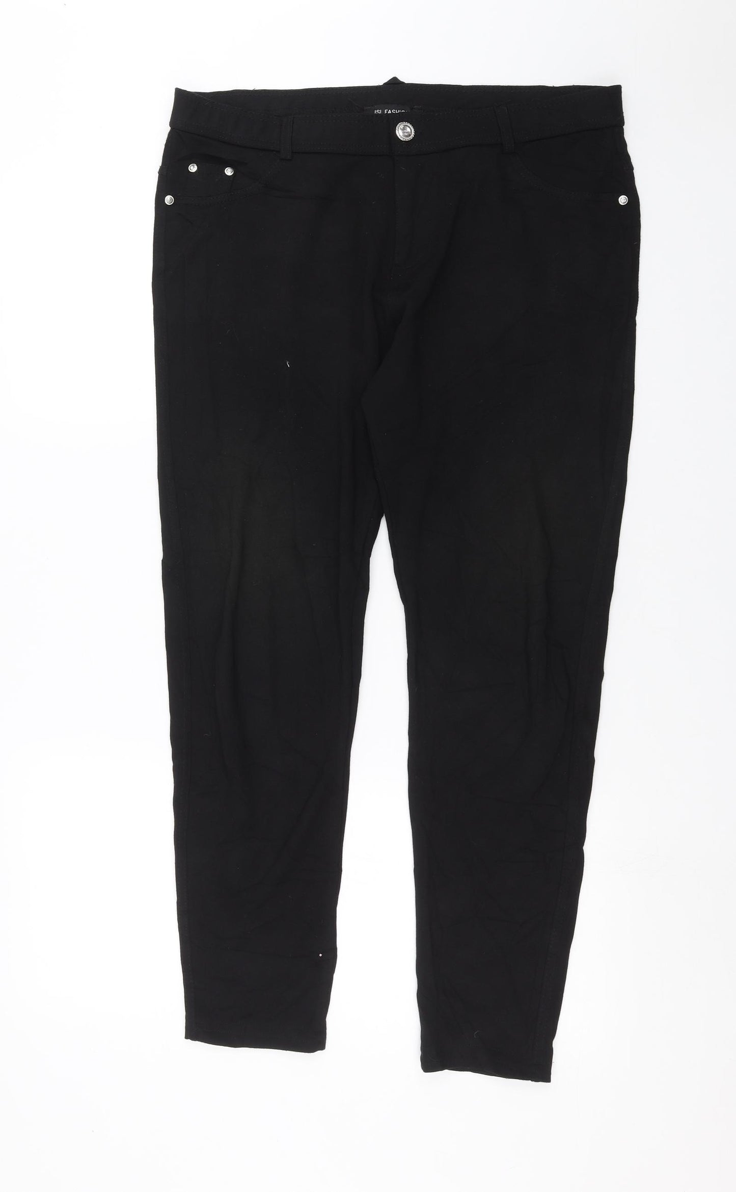 jsl fashion Womens Black   Trousers  Size 16 L28 in - Embroidered detail
