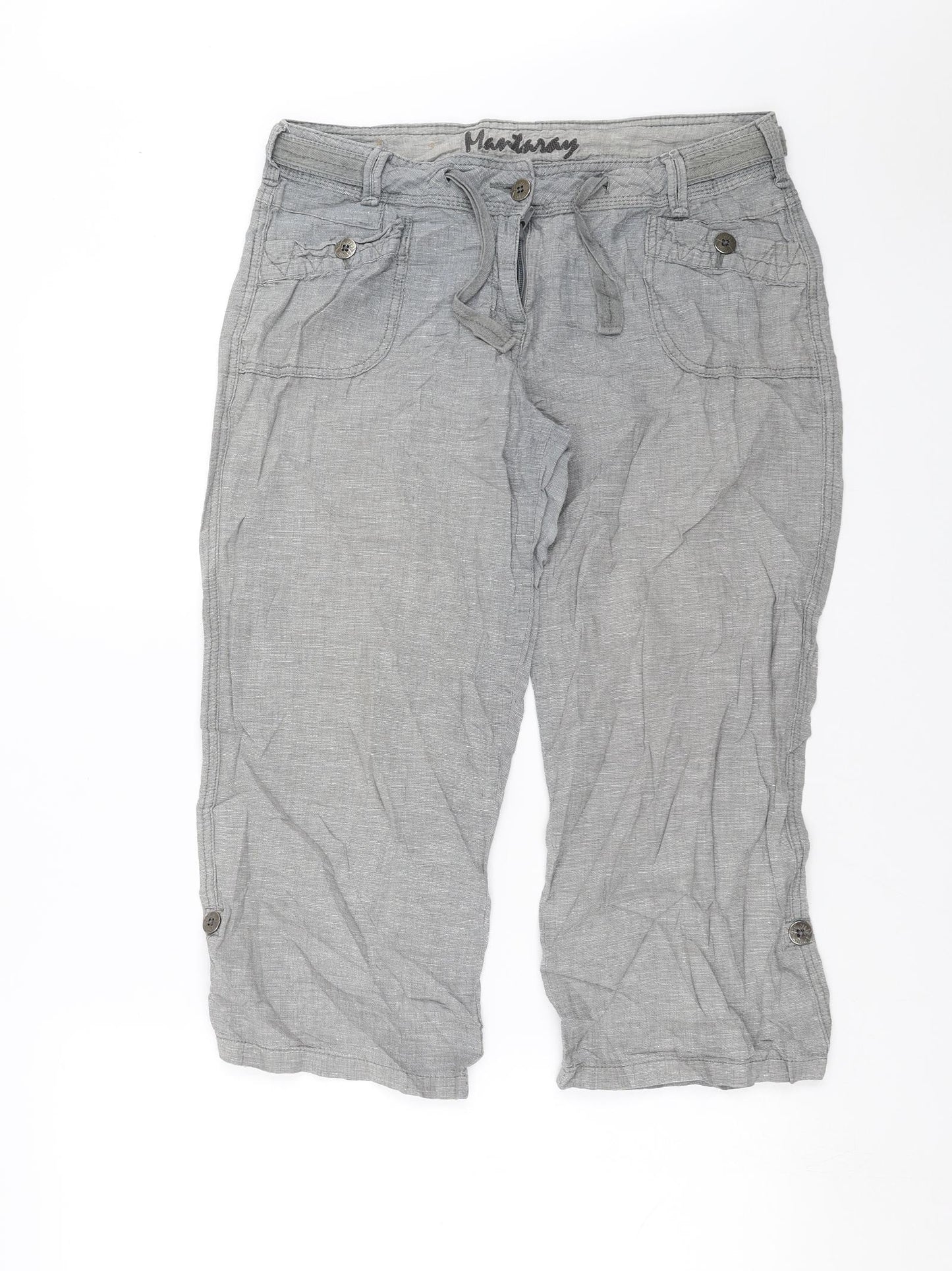 MANTARAY Womens Grey   Cropped Trousers Size 12 L22 in