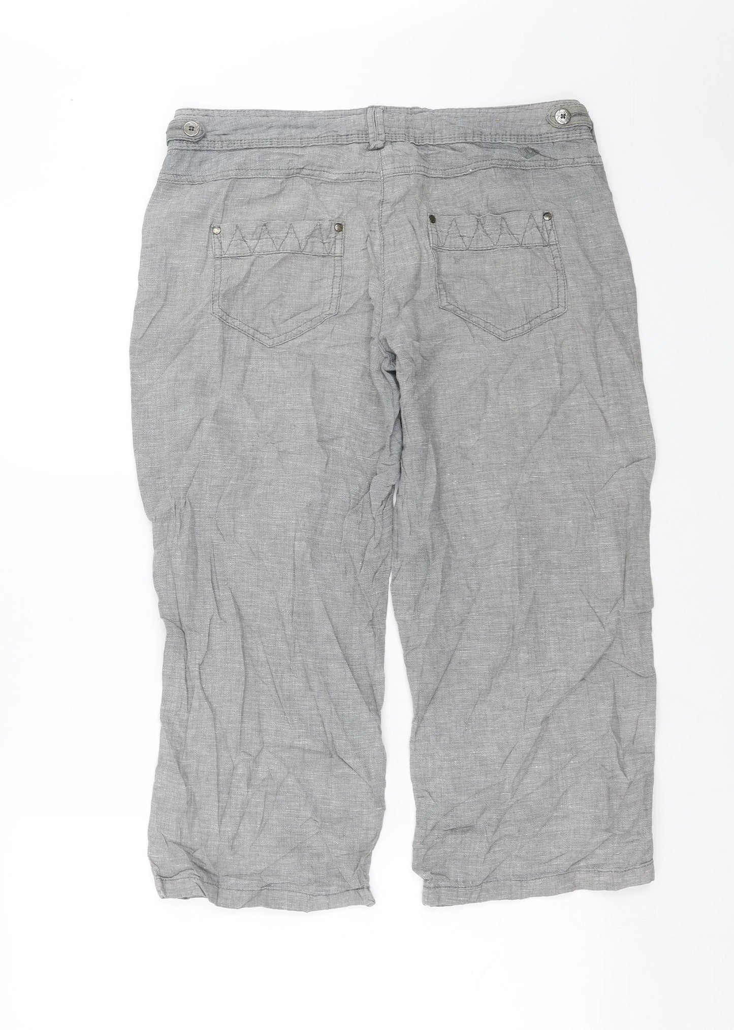 MANTARAY Womens Grey   Cropped Trousers Size 12 L22 in