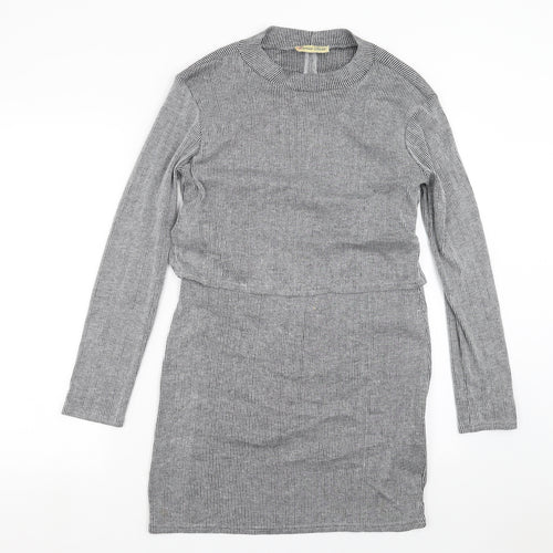 CAMEO ROSE Womens Grey Striped  Shift  Size 12