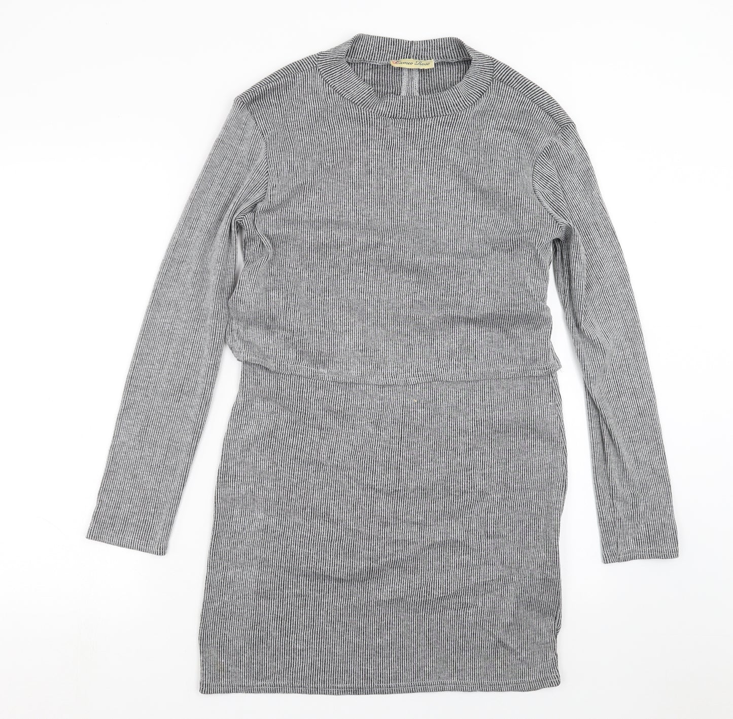 CAMEO ROSE Womens Grey Striped  Shift  Size 12