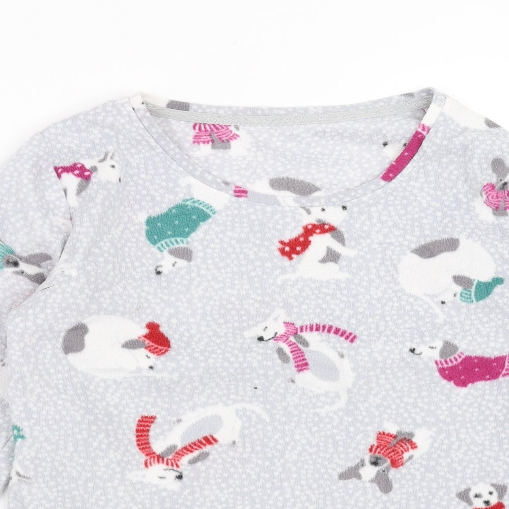 Marks and Spencer Womens Grey Solid  Top Pyjama Top Size 8  - Dog Print