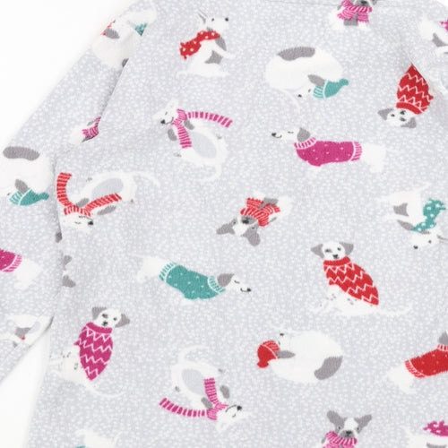 Marks and Spencer Womens Grey Solid  Top Pyjama Top Size 8  - Dog Print