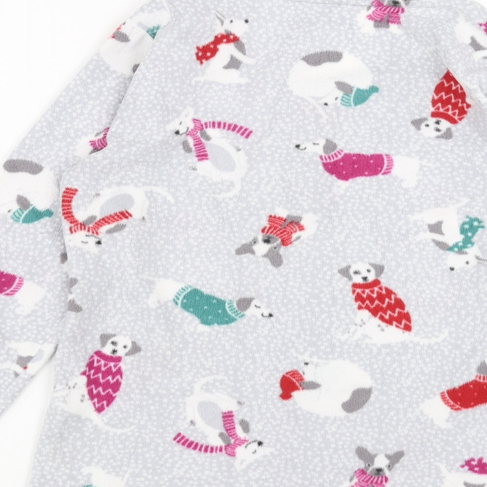 Marks and Spencer Womens Grey Solid  Top Pyjama Top Size 8  - Dog Print