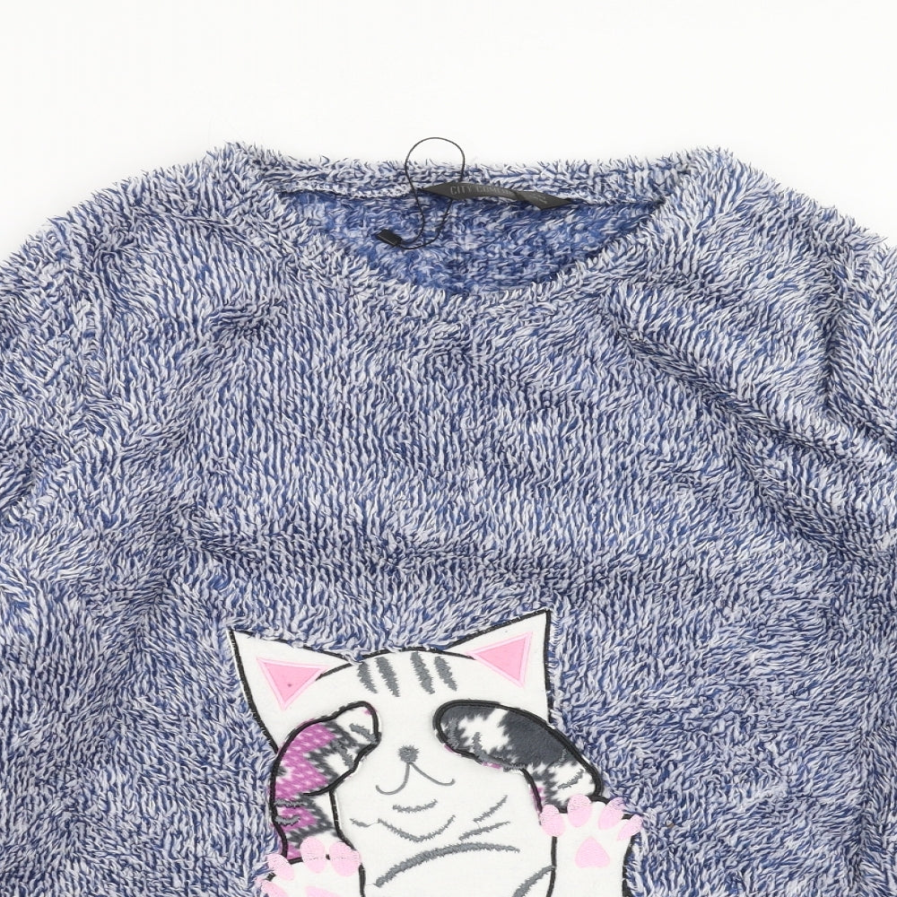 City Comfort Womens Blue Solid  Top Pyjama Top Size 16  - cat