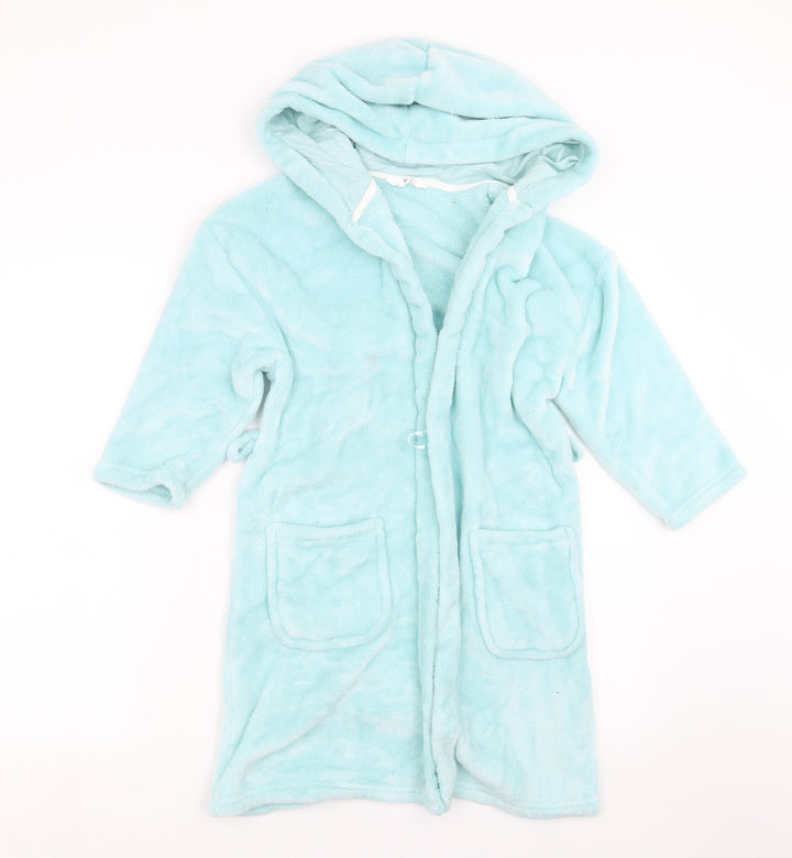 Marks and Spencer Girls Green Solid Top Robe Size 7-8 Years