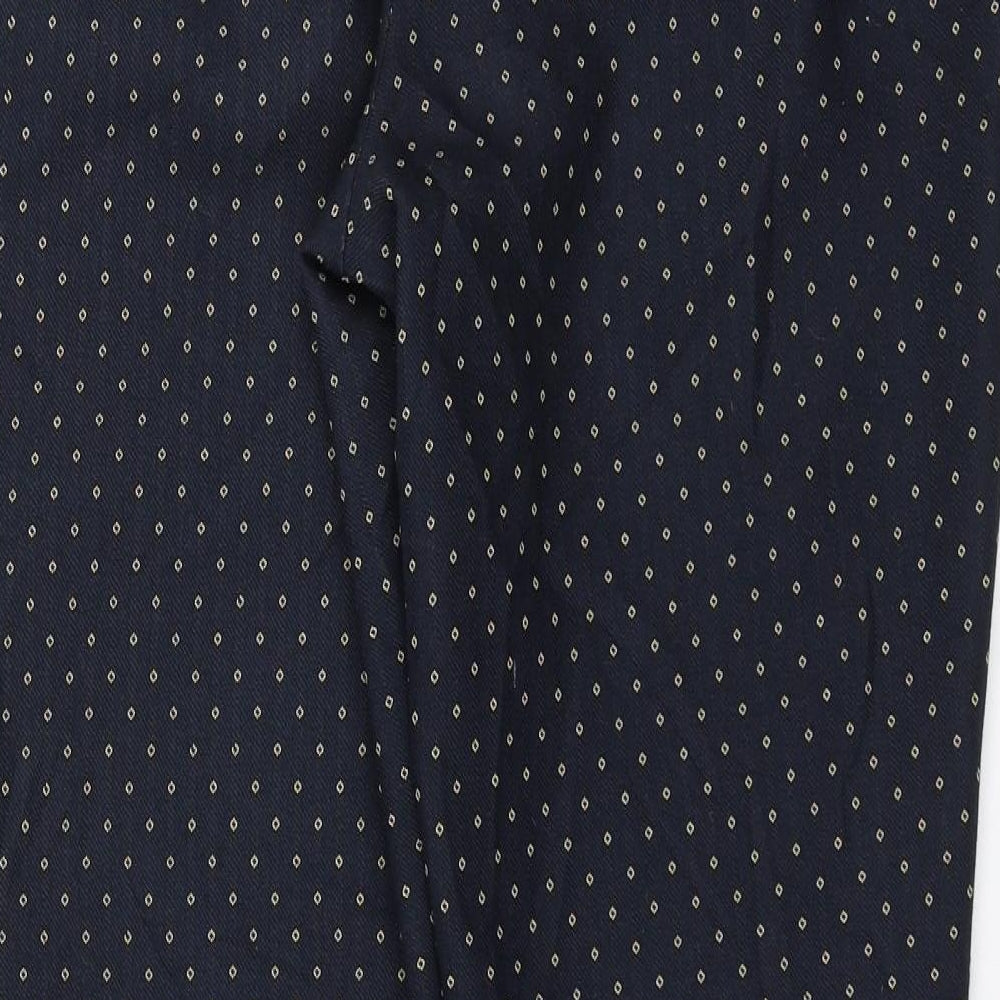 Zara Womens Blue Geometric  Trousers  Size 10 L27 in