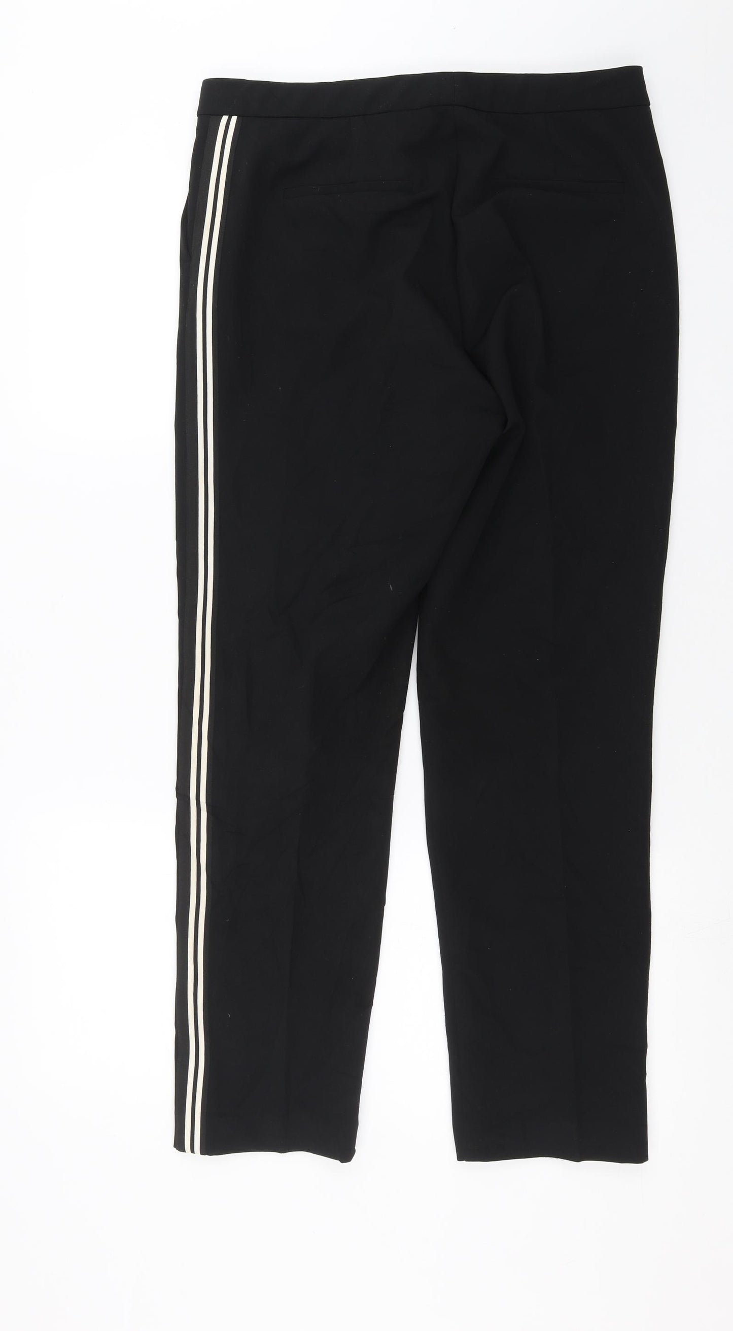 Marks and Spencer Womens Black   Trousers  Size 12 L28 in - side stripe detail
