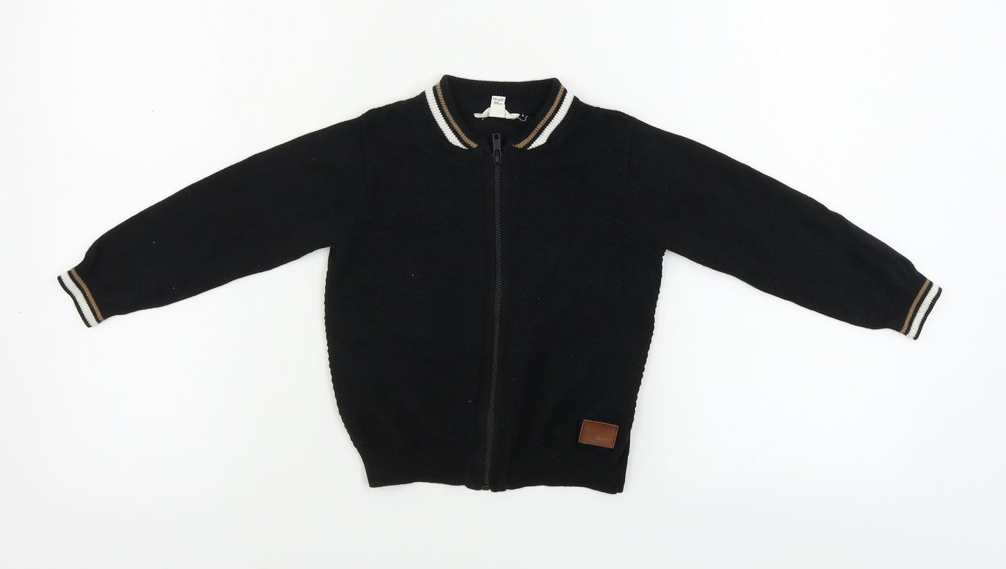 River Island  Boys Black   Full Zip Jumper Size 2-3 Years