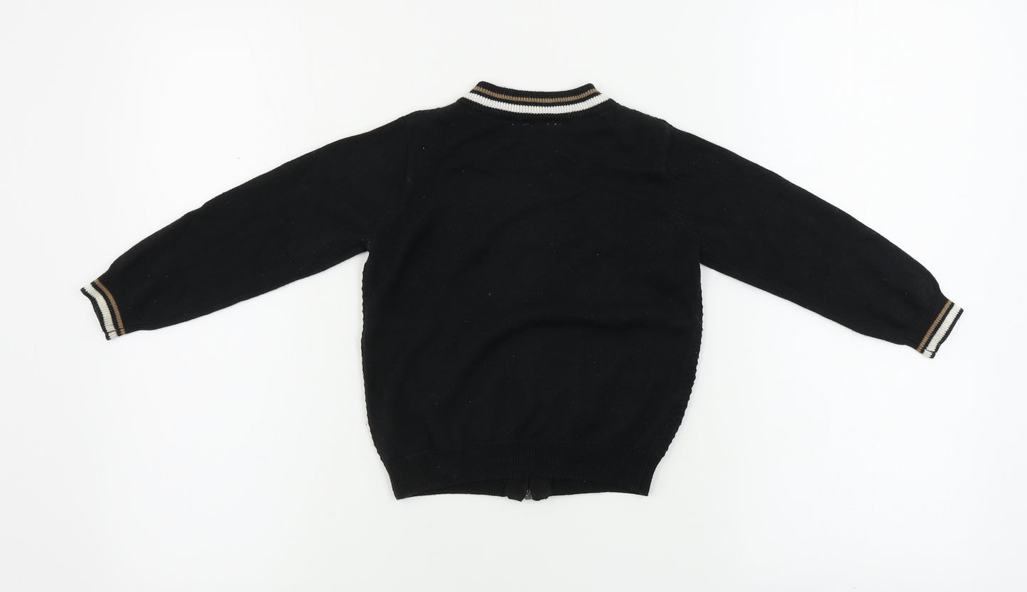 River Island  Boys Black   Full Zip Jumper Size 2-3 Years