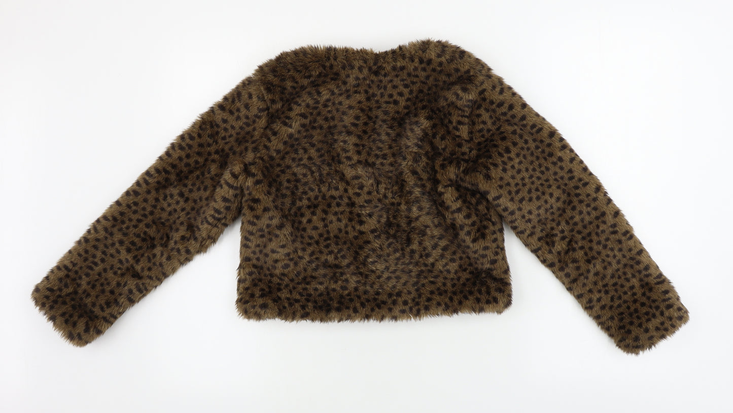 NEXT  Girls Brown Animal Print  Jacket Coat Size 10 Years
