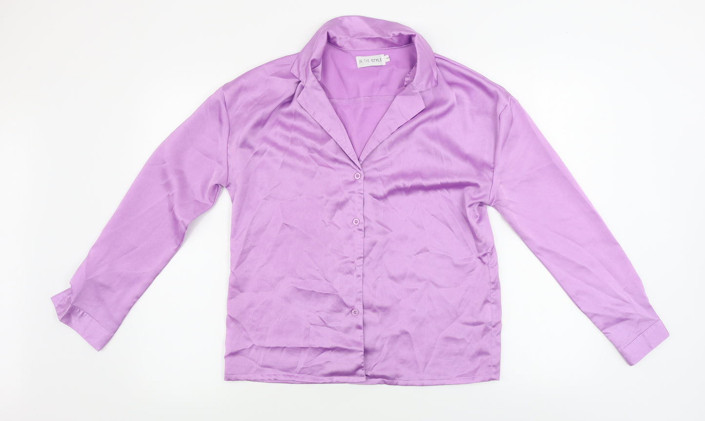 In the Style Womens Purple   Basic Button-Up Size 6