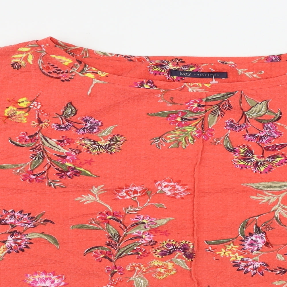 Marks and Spencer  Womens Pink Floral  Pullover Jumper Size 24