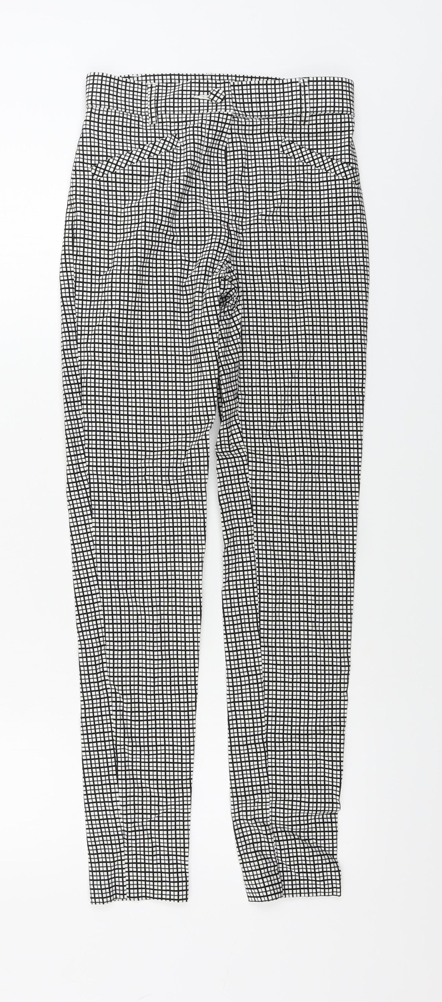 Primark  Womens White Check  Trousers  Size 6 L26 in