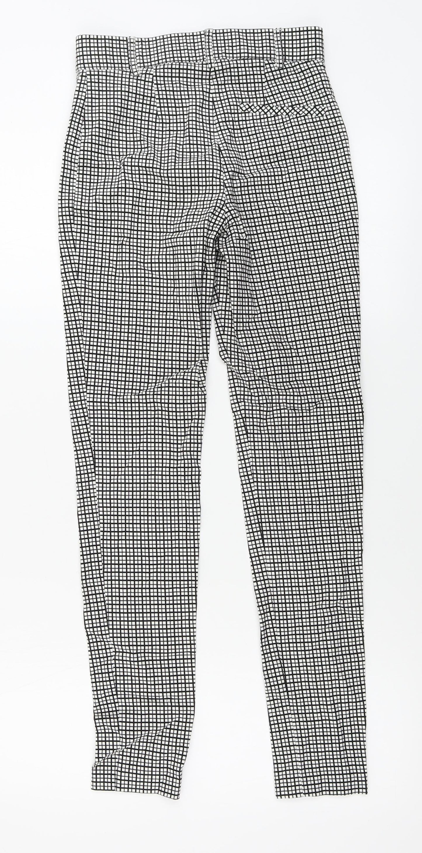 Primark  Womens White Check  Trousers  Size 6 L26 in