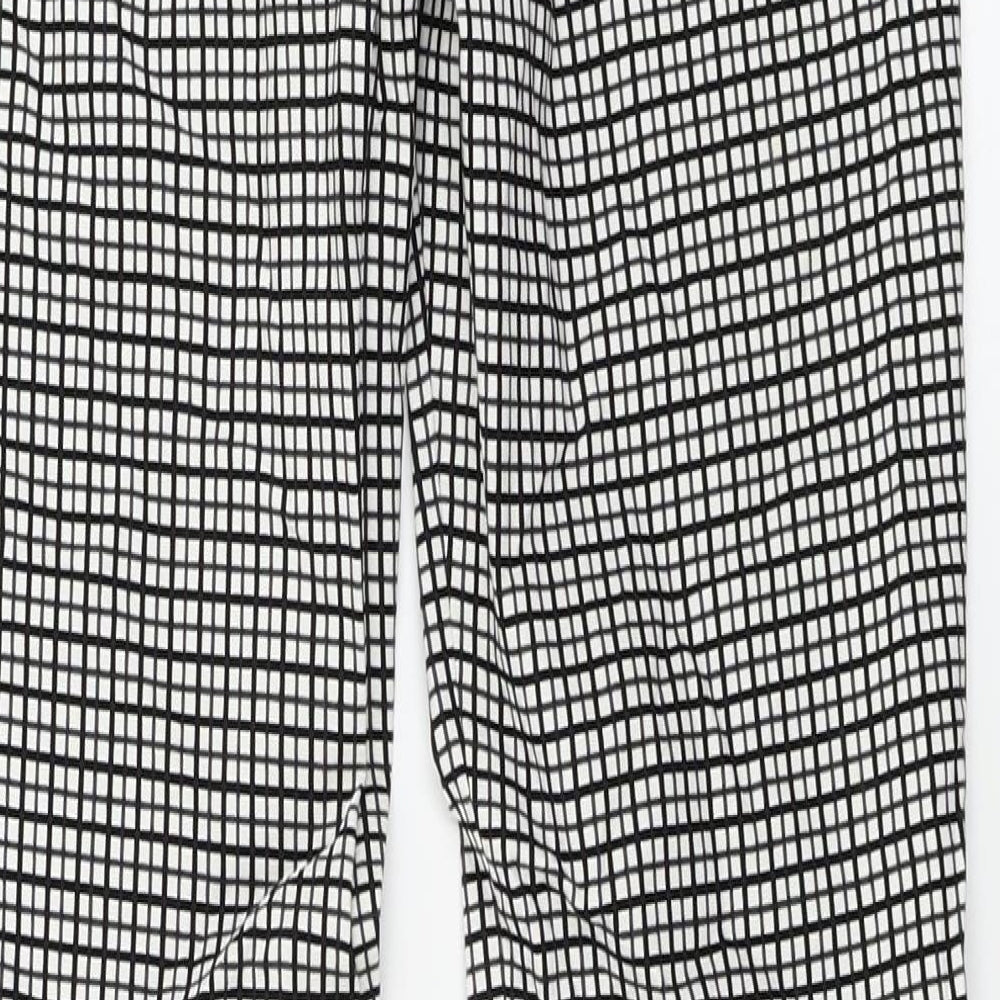 Primark  Womens White Check  Trousers  Size 6 L26 in