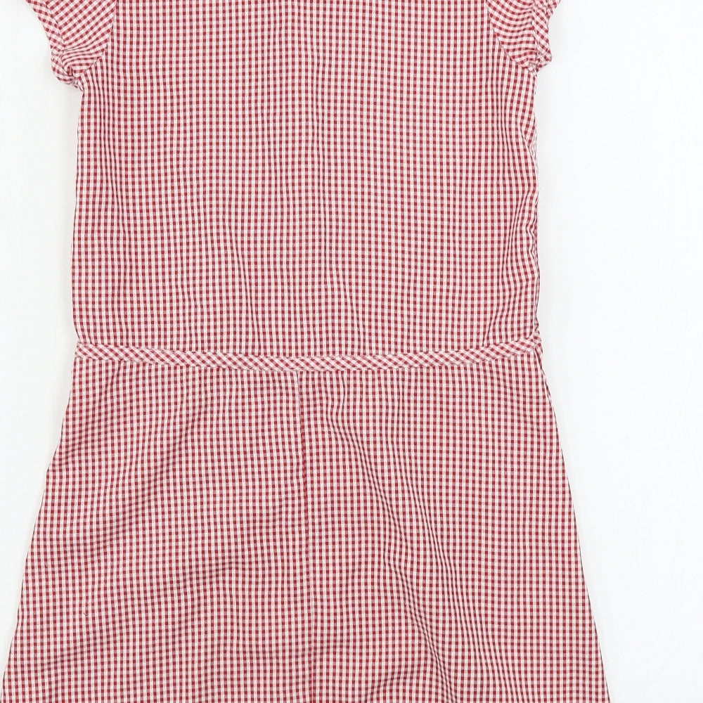 F&F  Girls Red Check  A-Line  Size 9-10 Years