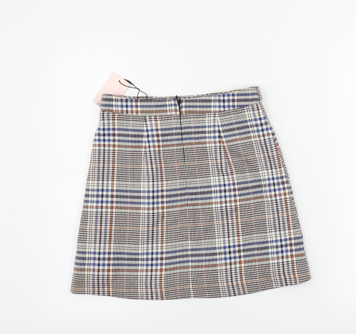Miss Selfridge  Womens Beige Check  A-Line Skirt Size 8