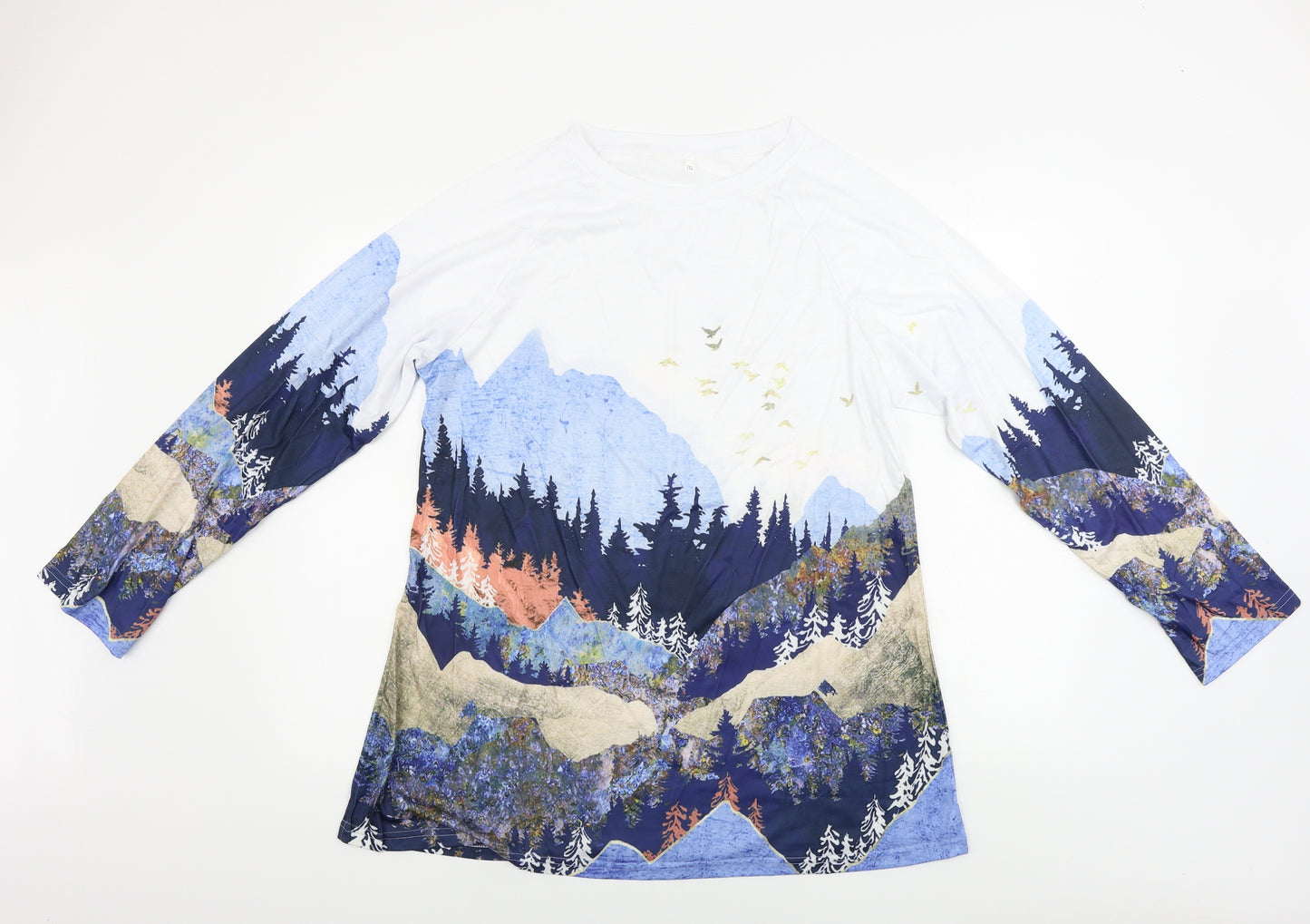 Preworn  Womens Blue Animal Print  Pullover Jumper Size 3XL