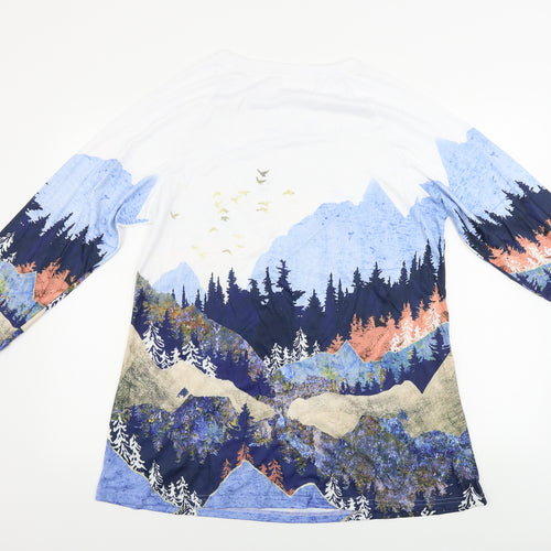 Preworn  Womens Blue Animal Print  Pullover Jumper Size 3XL