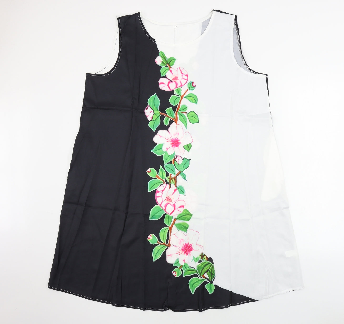 Preworn  Womens Black Floral  A-Line  Size 3XL