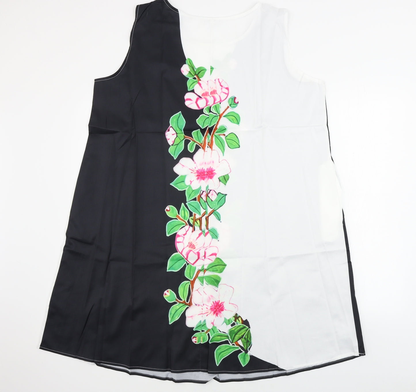 Preworn  Womens Black Floral  A-Line  Size 3XL