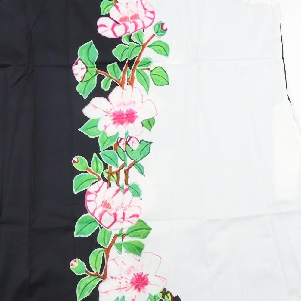 Preworn  Womens Black Floral  A-Line  Size 3XL